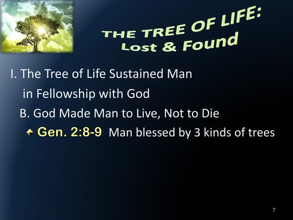 i the tree of life sustained man in fellowship 1