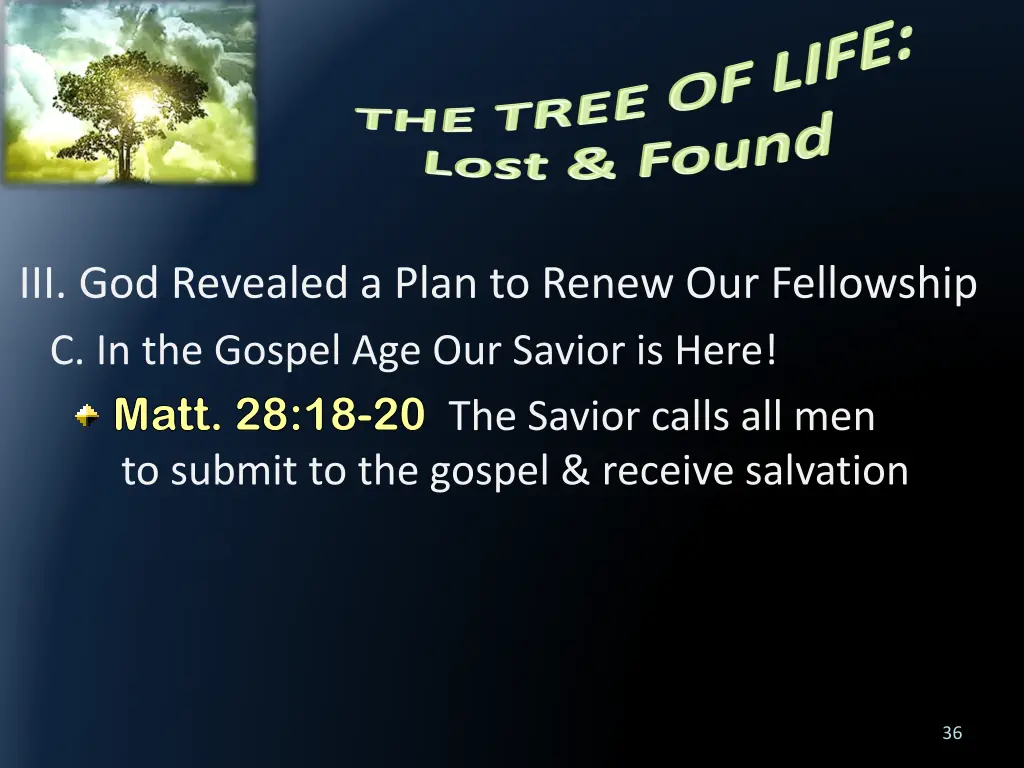 iii god revealed a plan to renew our fellowship 12