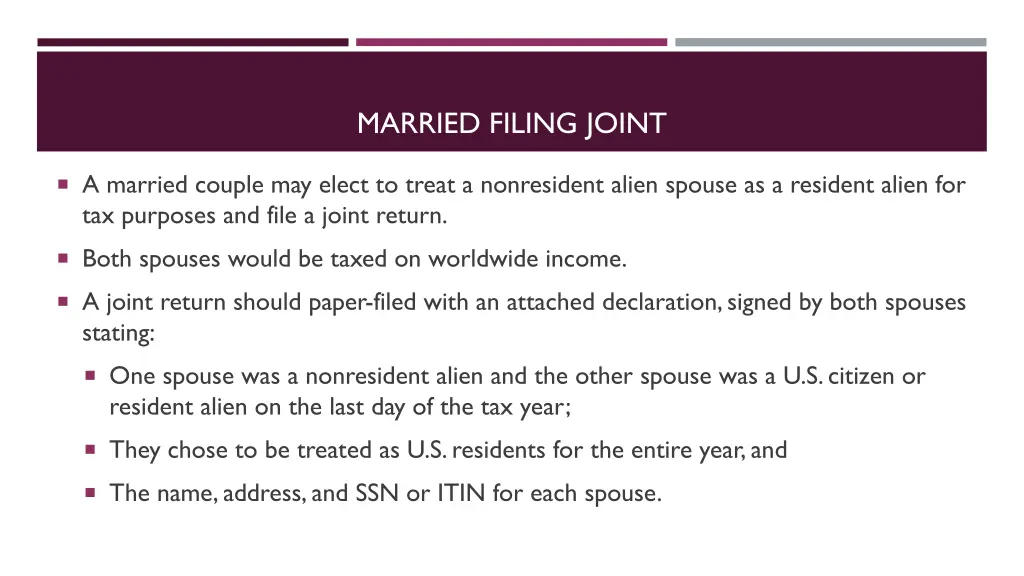 married filing joint