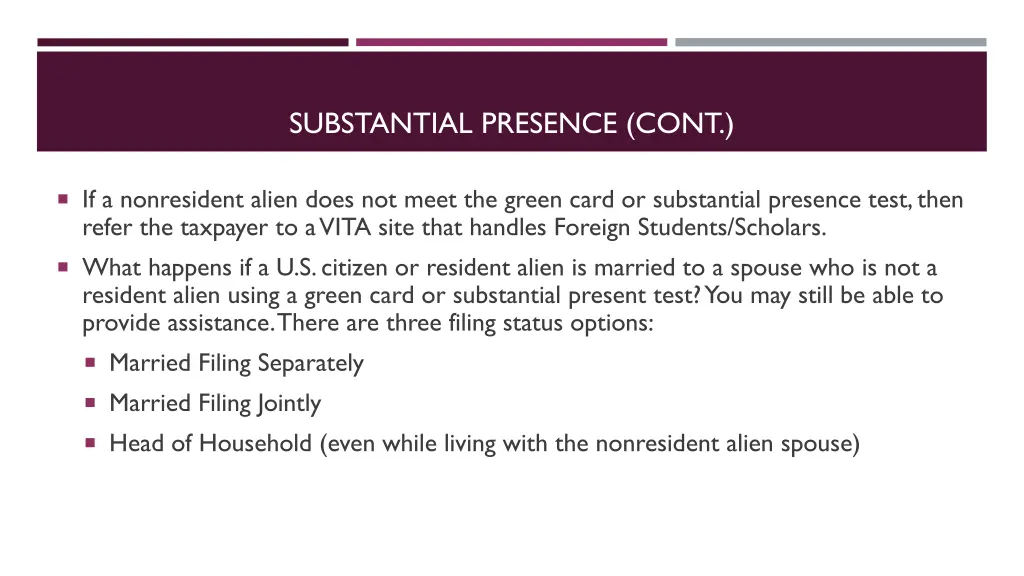 substantial presence cont 1