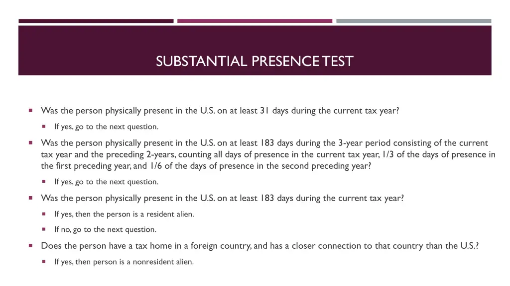 substantial presence test