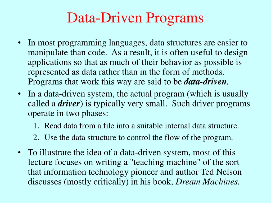 data driven programs 1