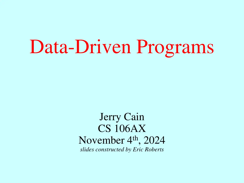 data driven programs