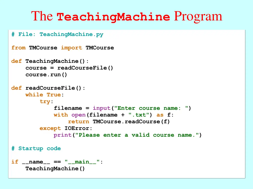the teachingmachine program