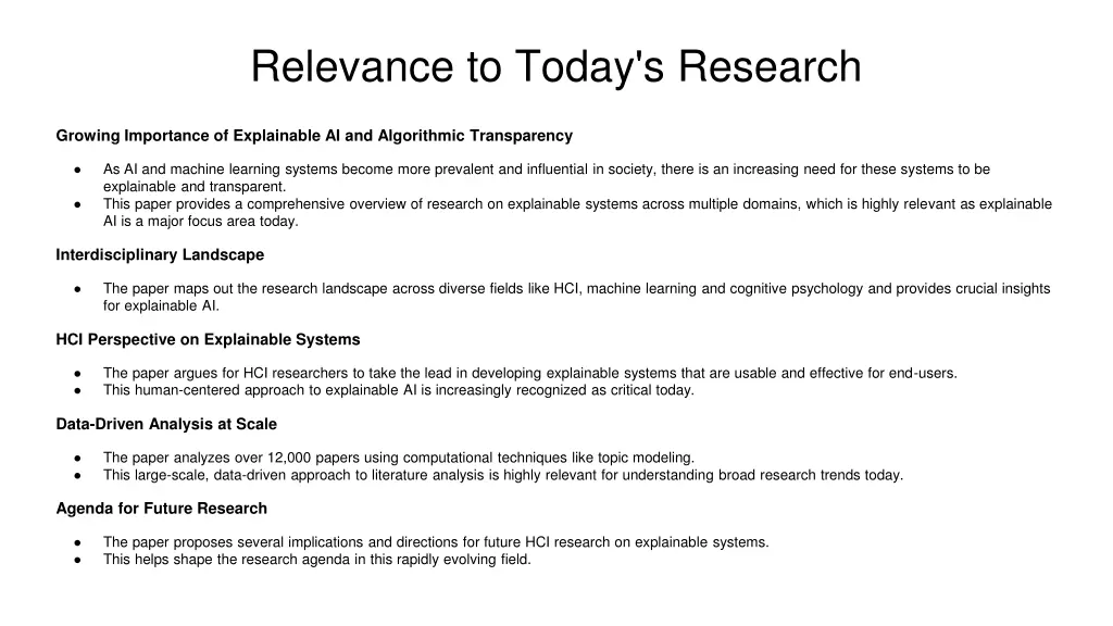 relevance to today s research