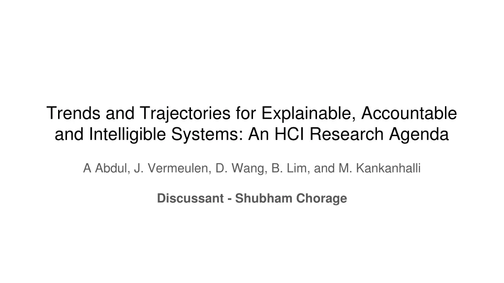 trends and trajectories for explainable