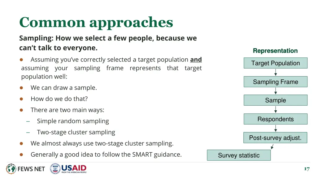 common approaches sampling how we select