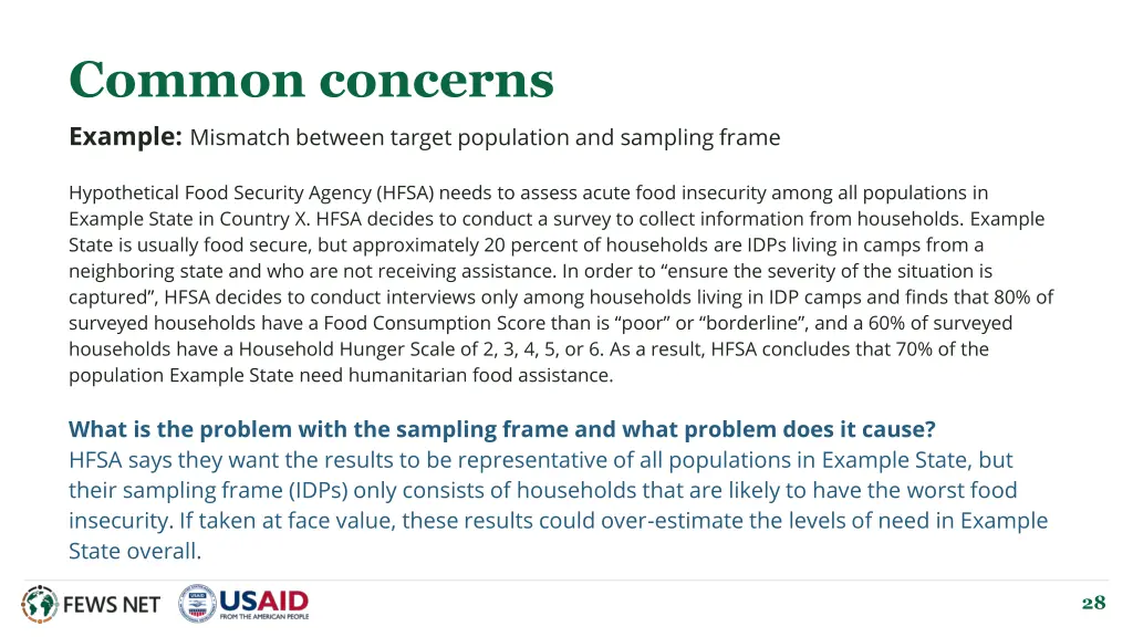 common concerns example mismatch between target 1