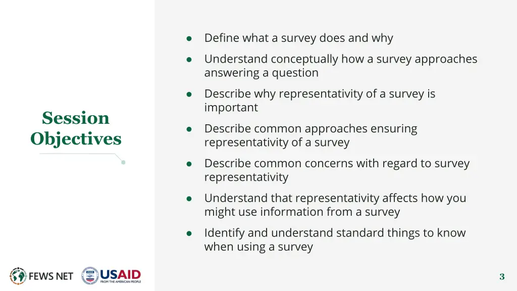 define what a survey does and why understand