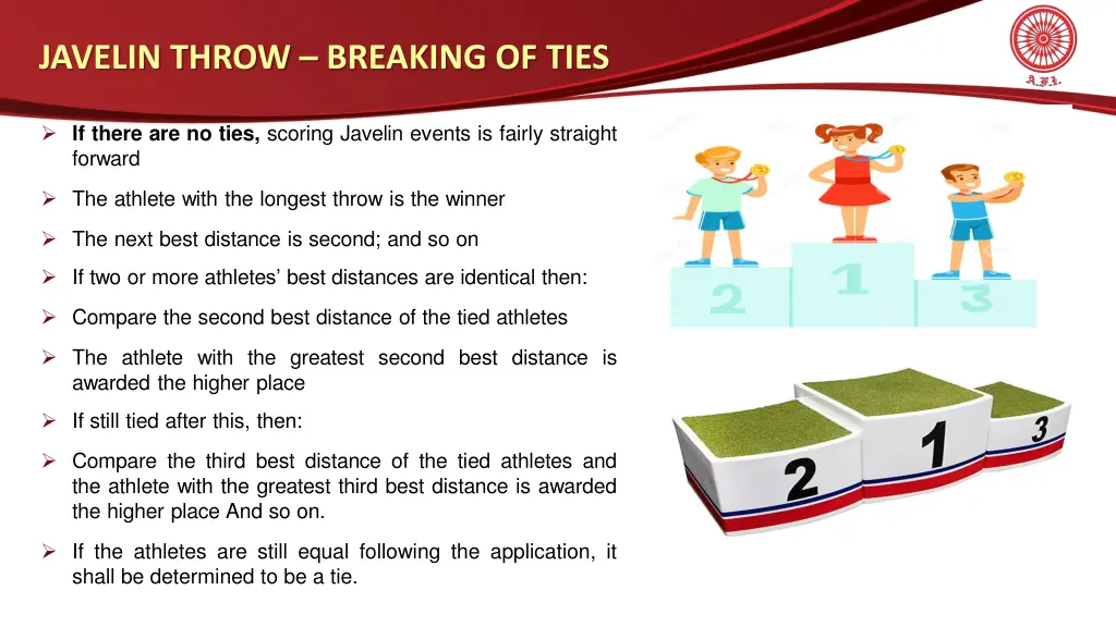 javelin throw breaking of ties