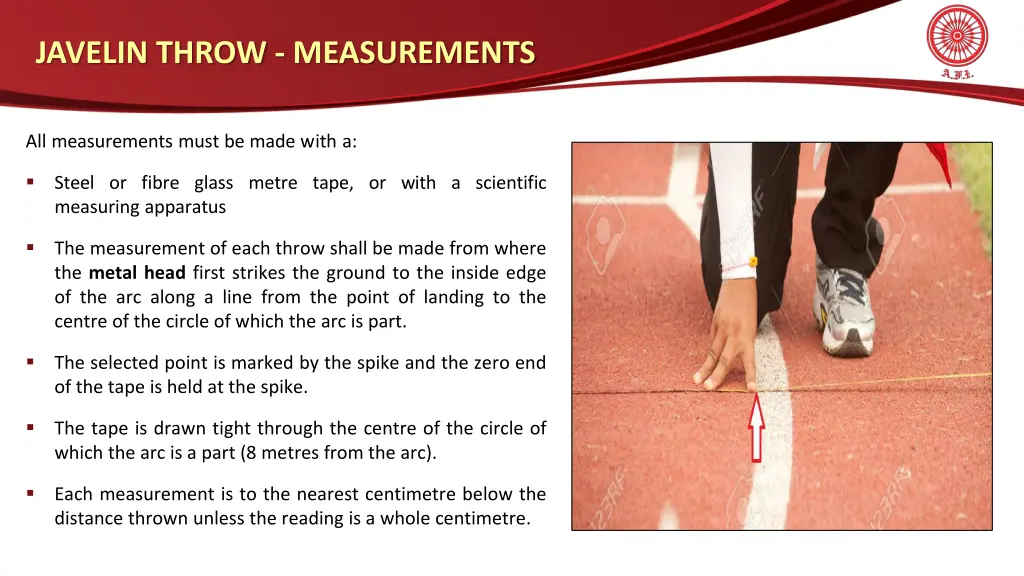 javelin throw measurements