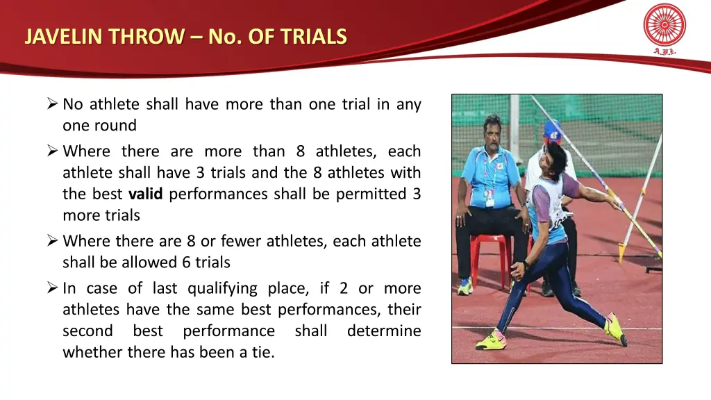 javelin throw no of trials