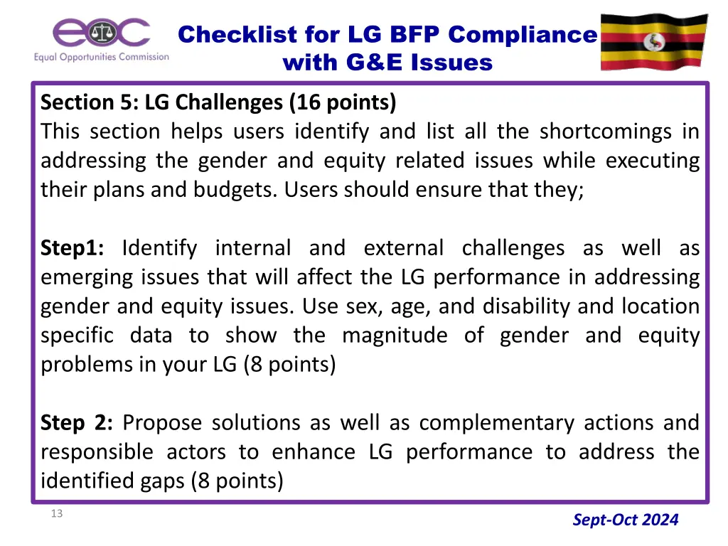 checklist for lg bfp compliance with g e issues 4