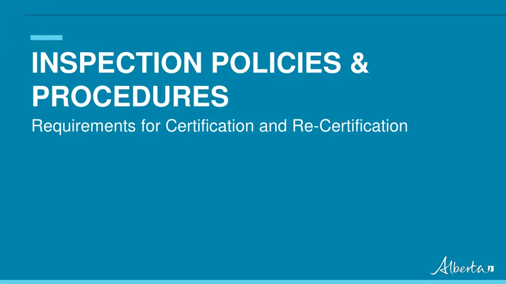 inspection policies procedures requirements