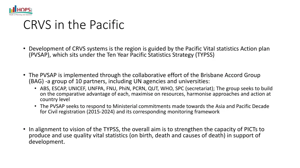 crvs in the pacific