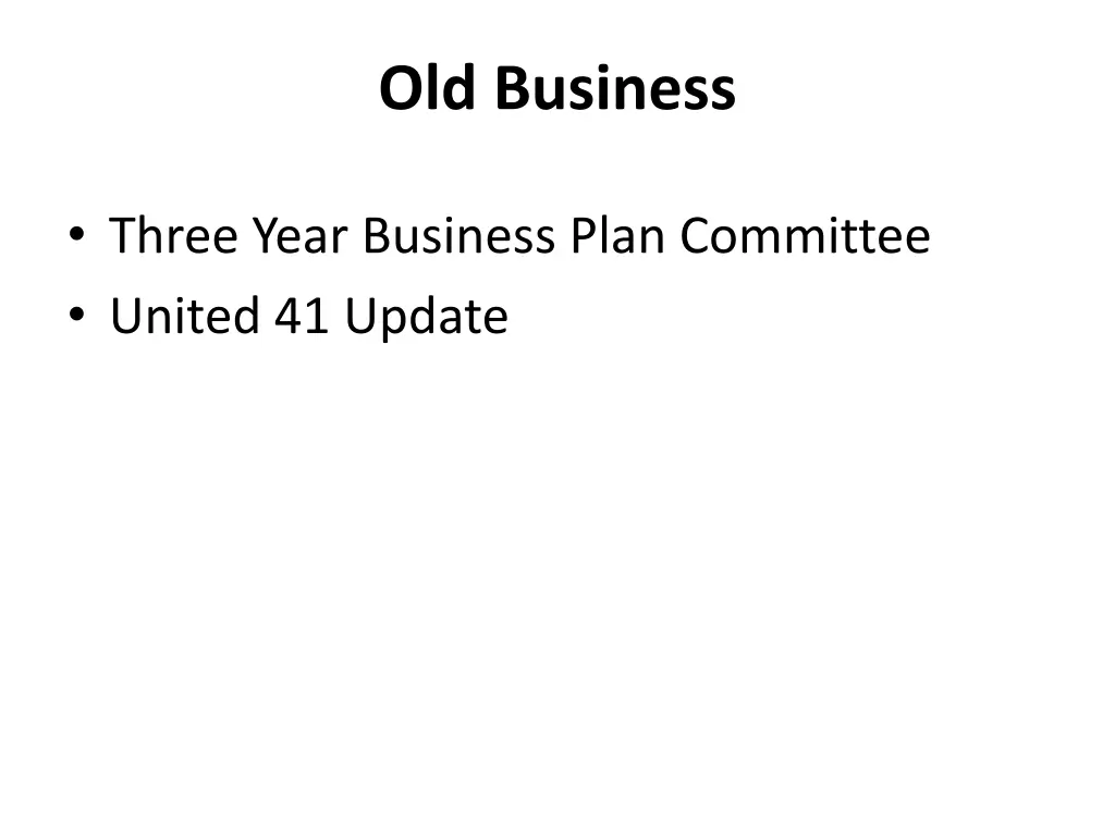 old business