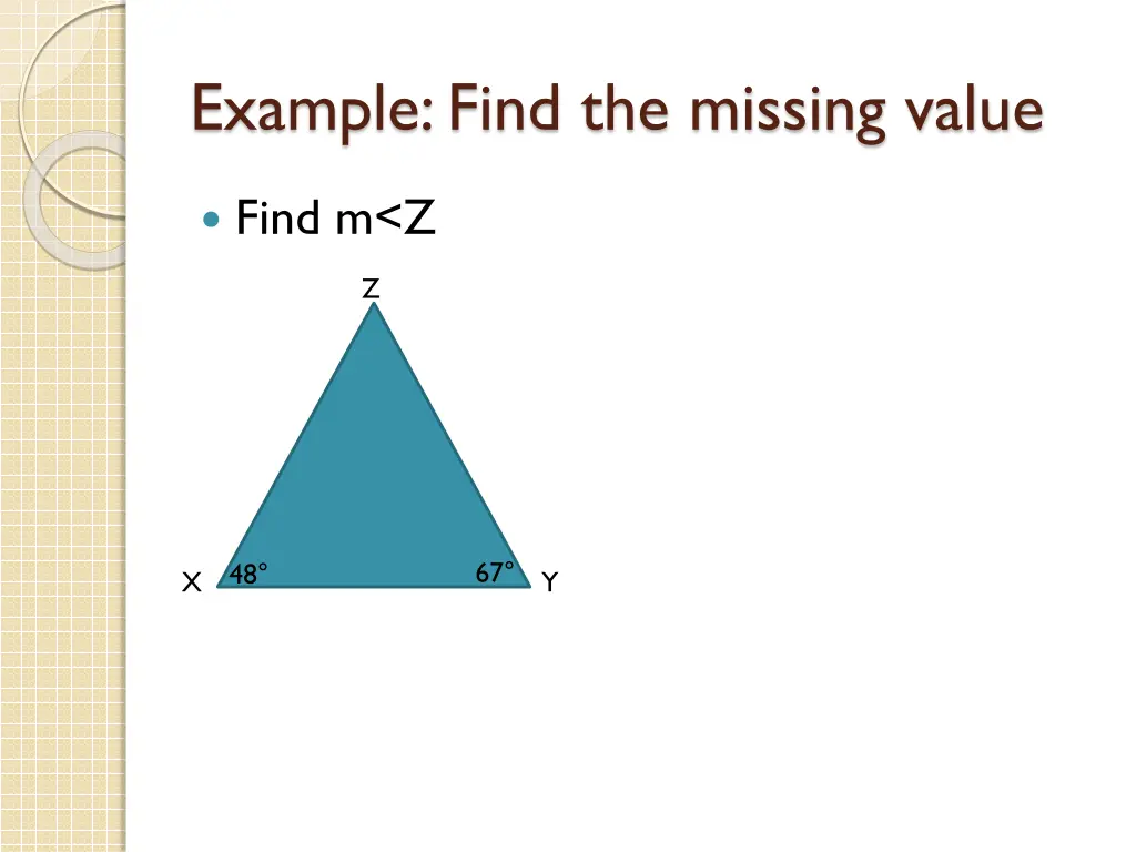 example find the missing value