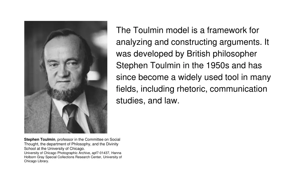 the toulmin model is a framework for analyzing