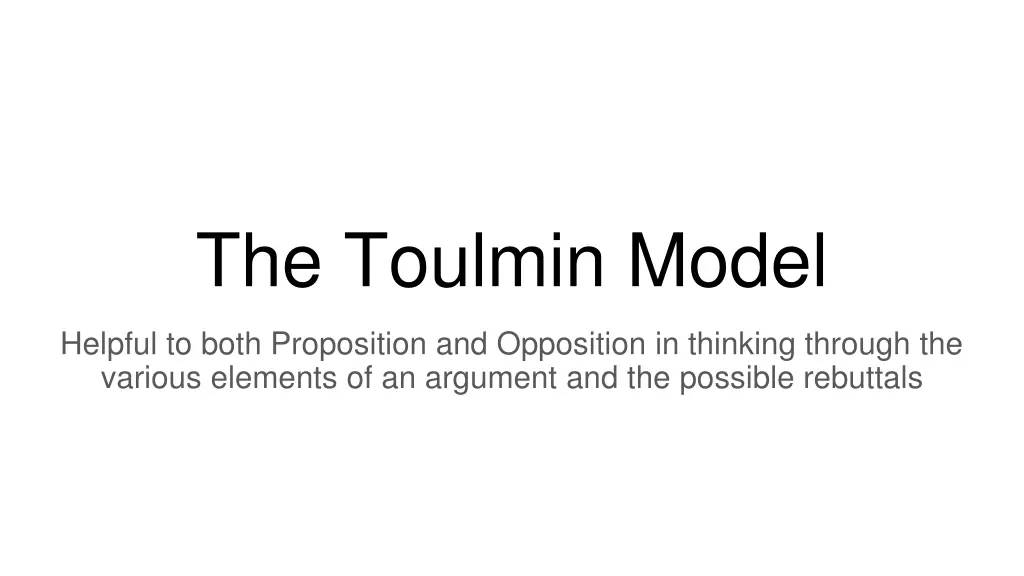 the toulmin model
