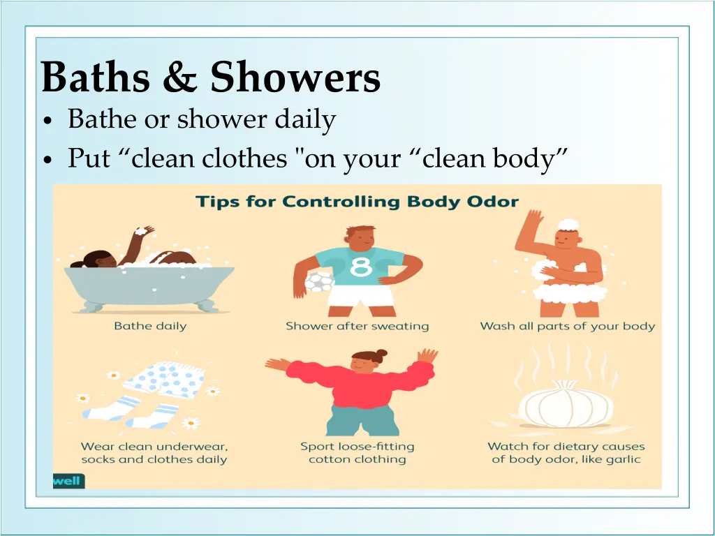 baths showers bathe or shower daily