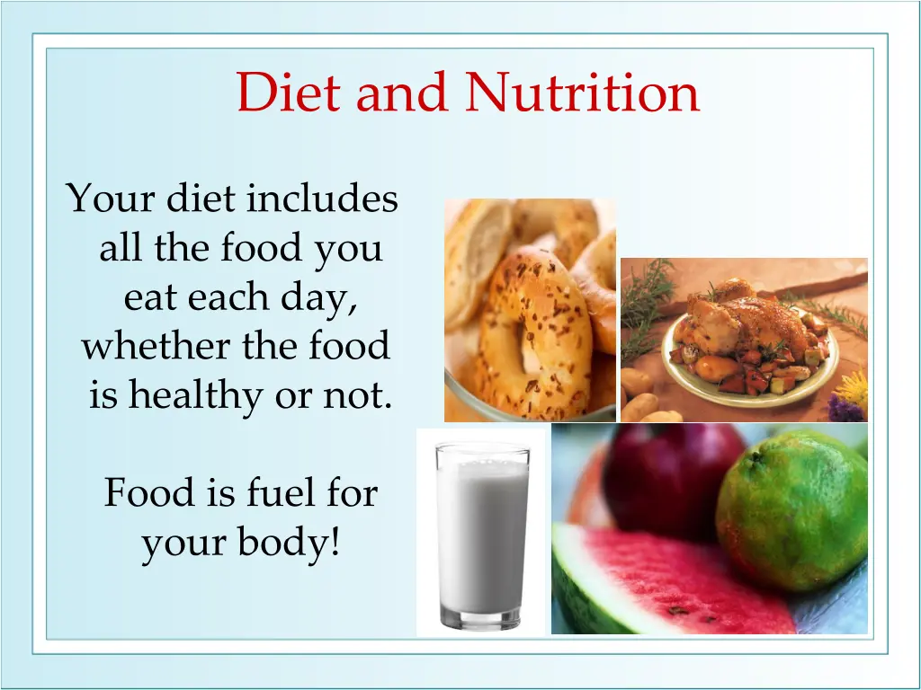 diet and nutrition