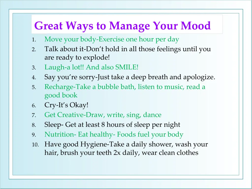 great ways to manage your mood
