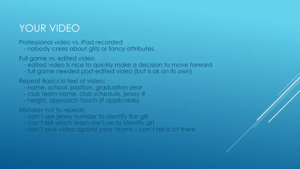 your video