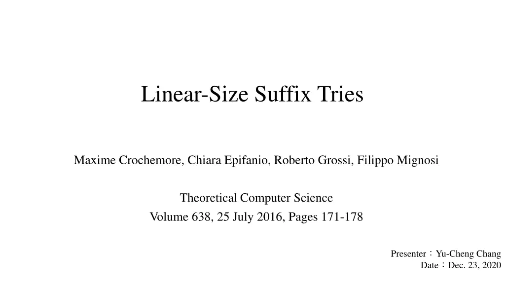 linear size suffix tries