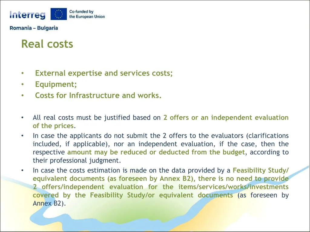 real costs
