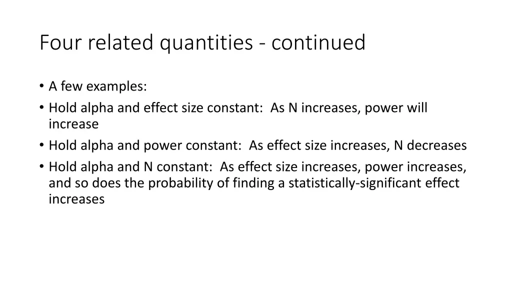 four related quantities continued