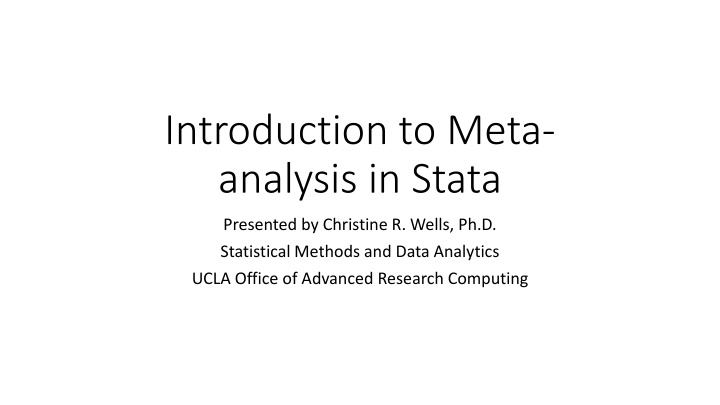 introduction to meta analysis in stata