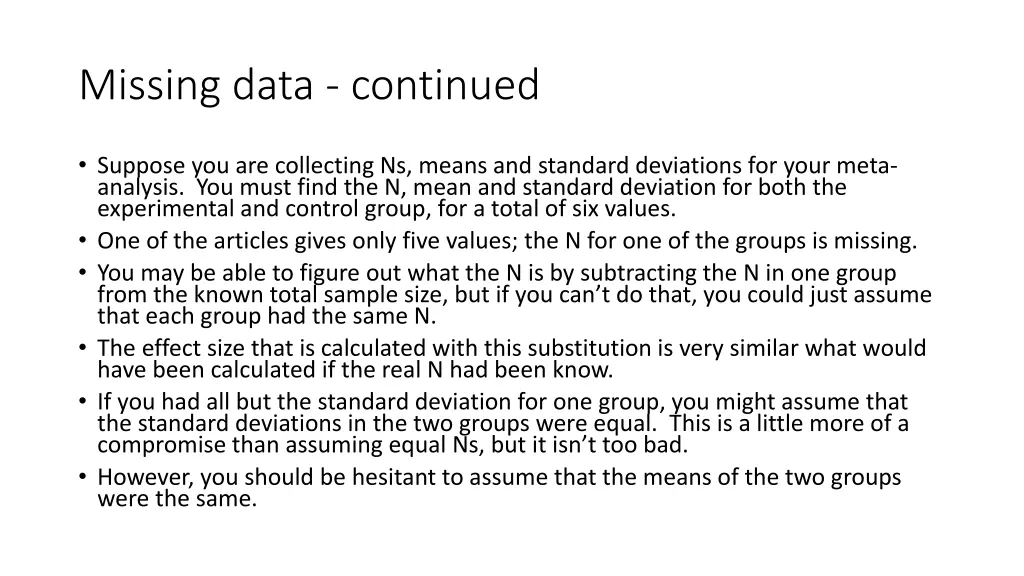 missing data continued 1