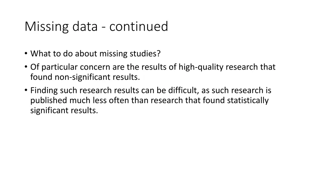 missing data continued 3