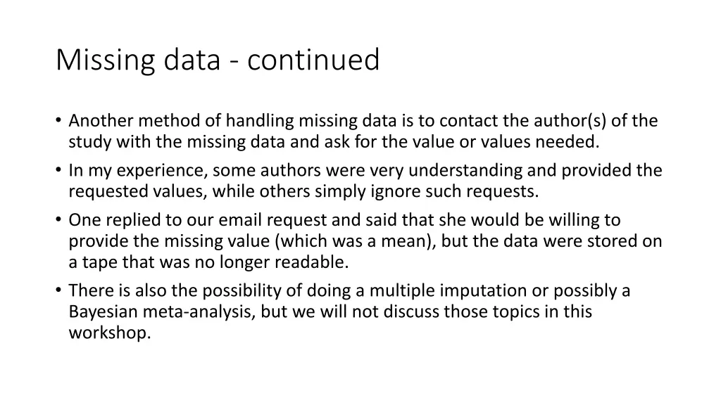 missing data continued 4