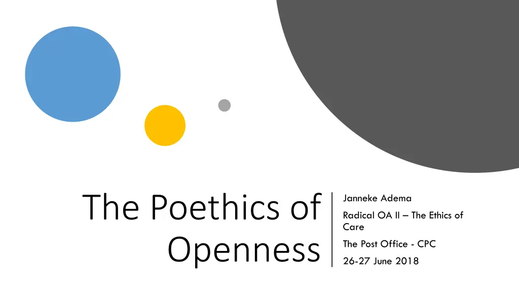 the poethics of openness