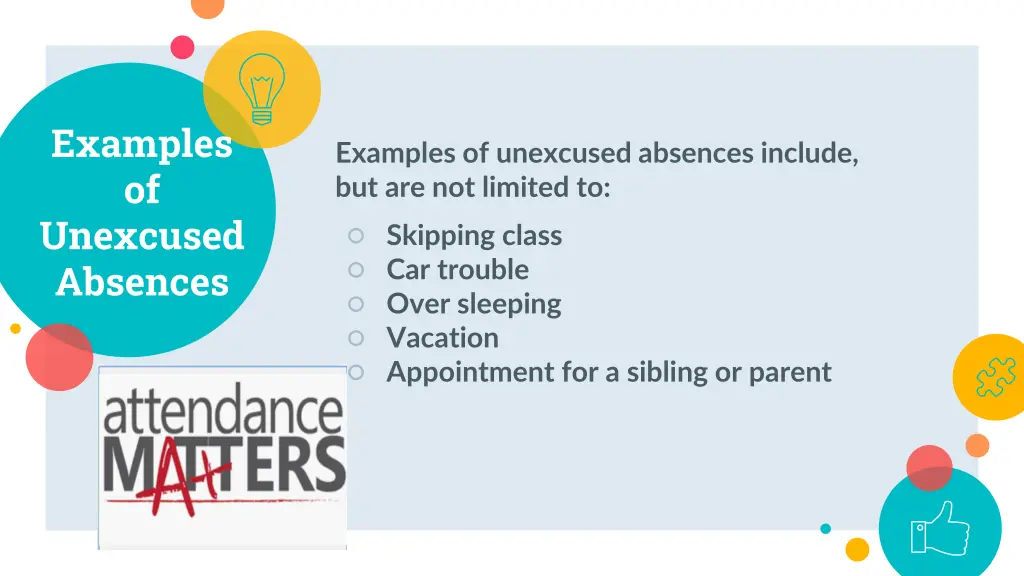 examples of unexcused absences