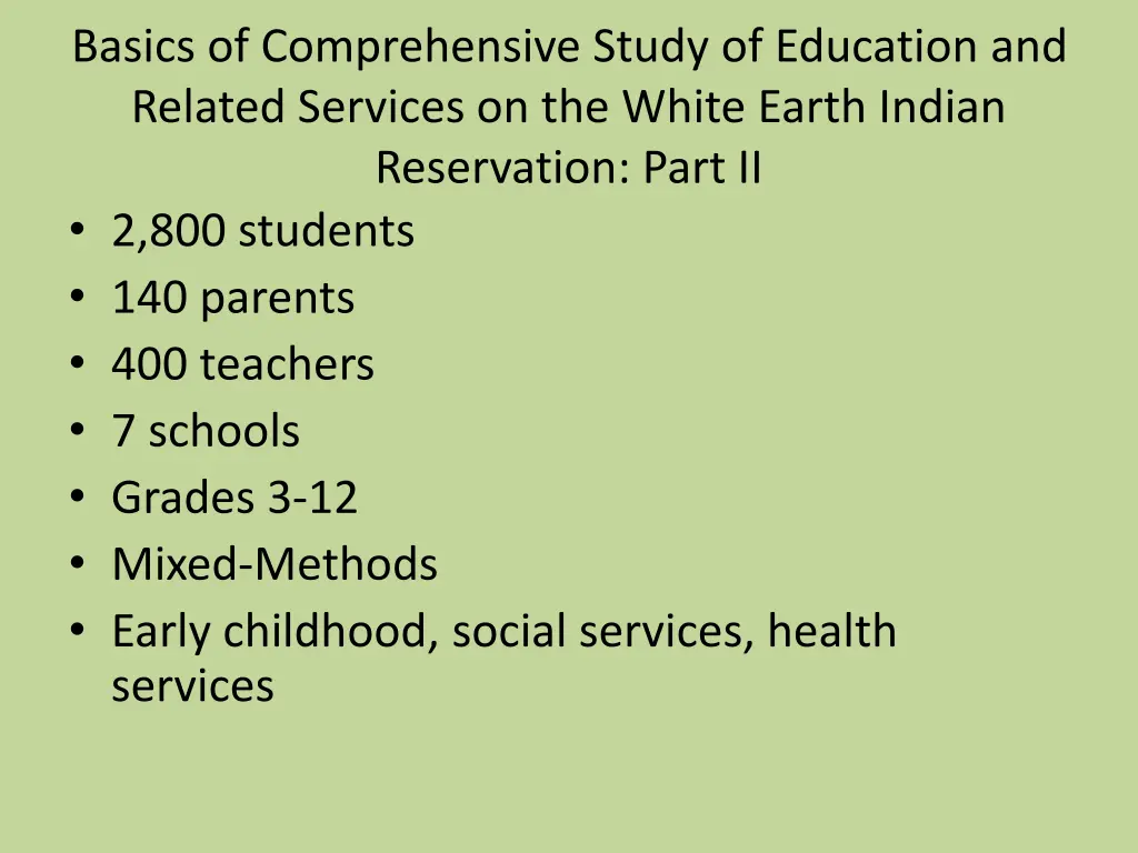 basics of comprehensive study of education