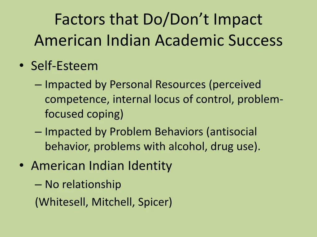 factors that do don t impact american indian