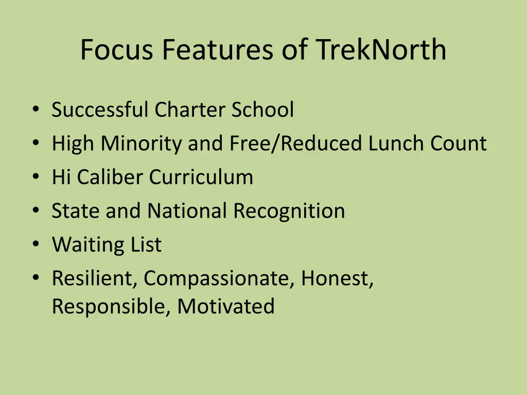 focus features of treknorth