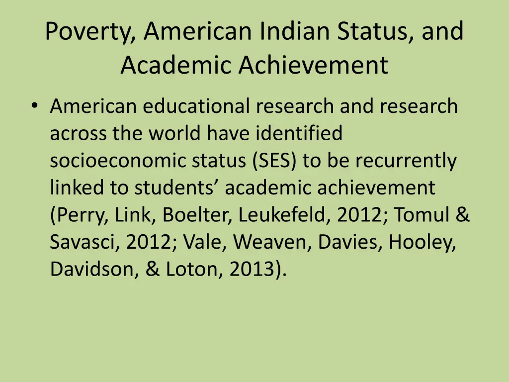 poverty american indian status and academic