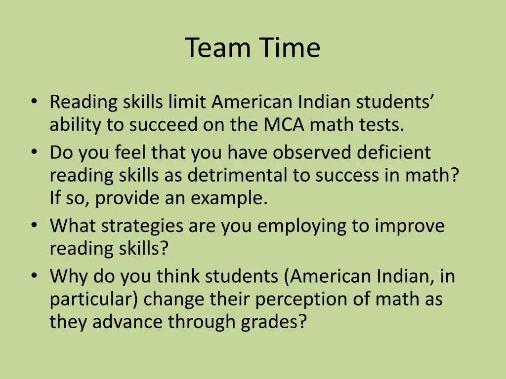 team time 1