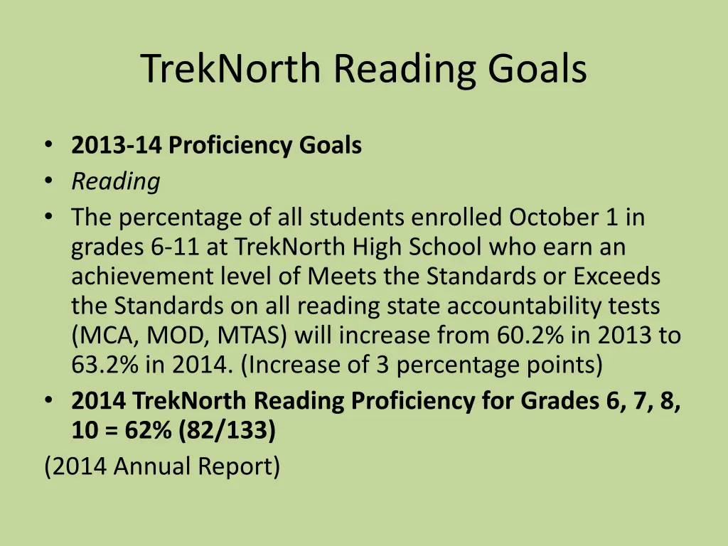 treknorth reading goals