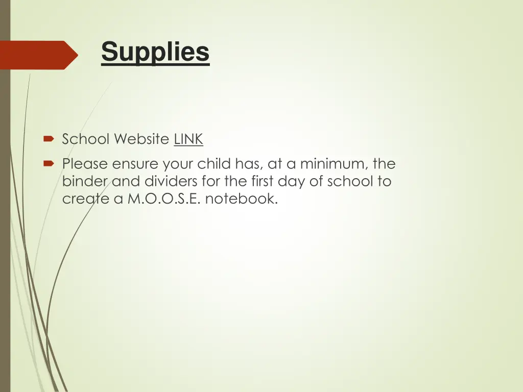 supplies