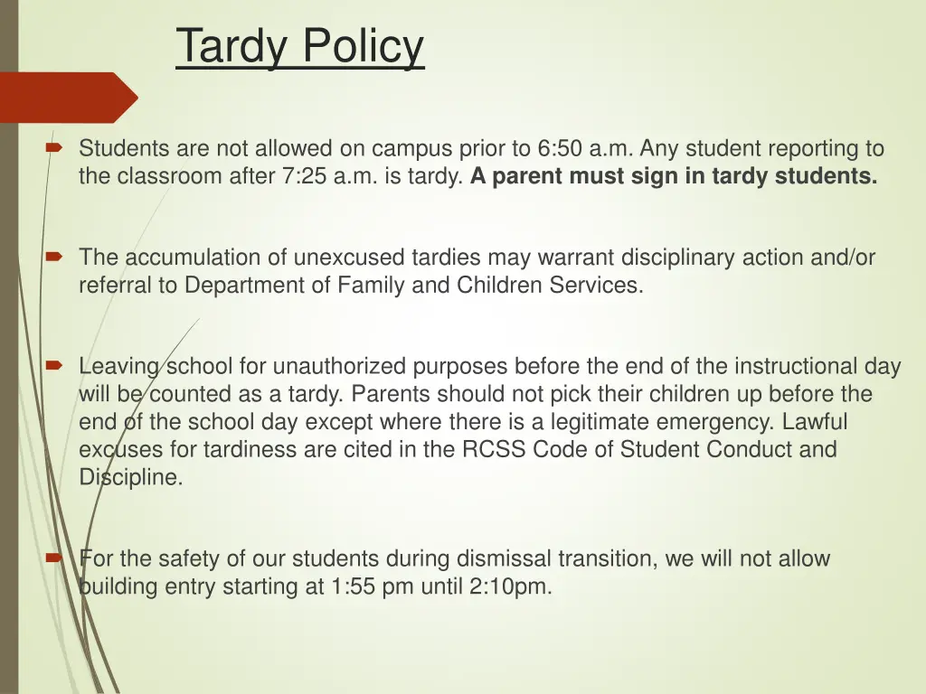 tardy policy