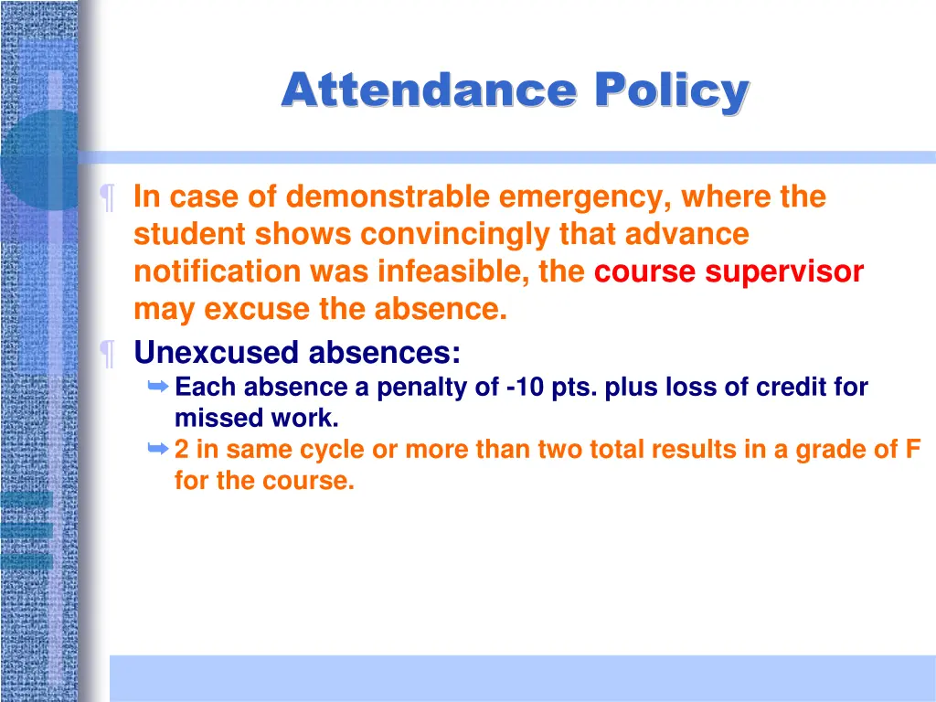 attendance policy 2