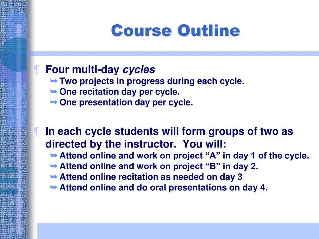 course outline