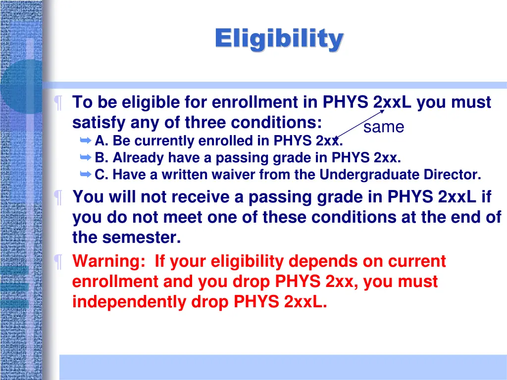 eligibility