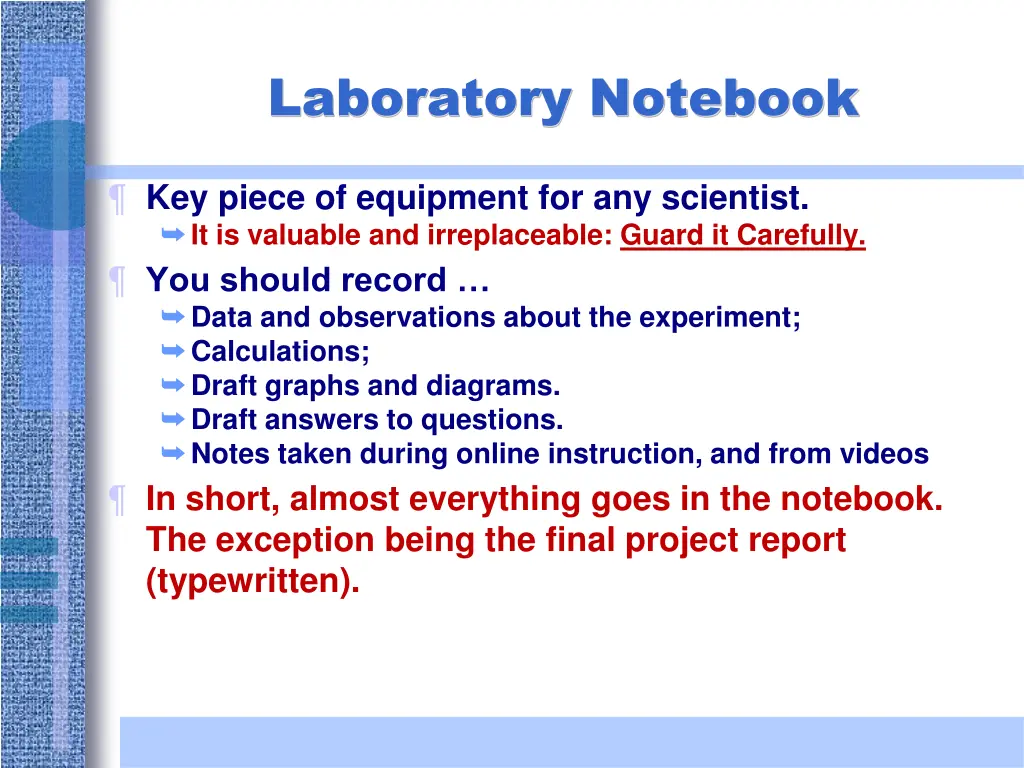 laboratory notebook