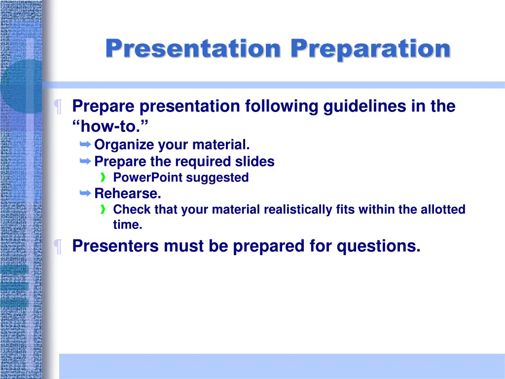 presentation preparation