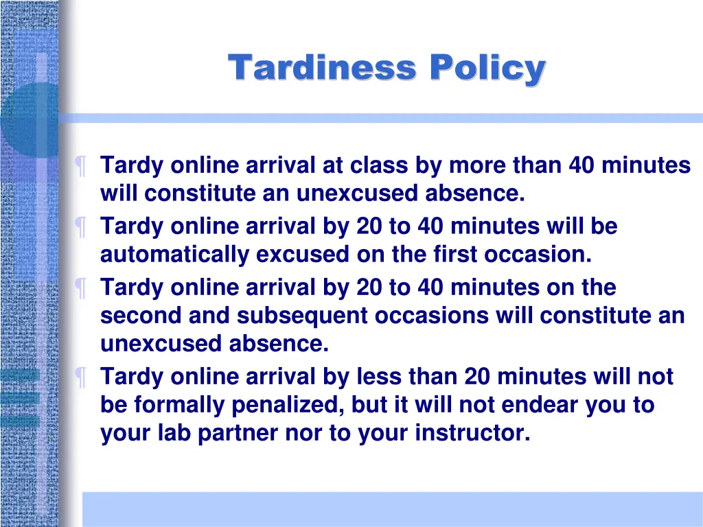 tardiness policy